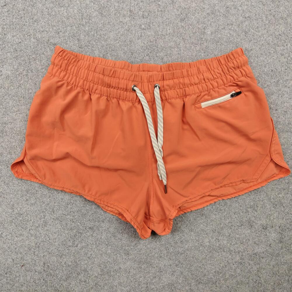 Vuori Swim Shorts Womens Medium Orange Lined Built-In Brief Pockets VW304
